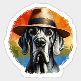 Great Dane Rainbow Art Sticker